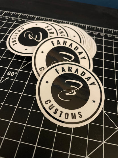 Faraday Customs Circular Sticker